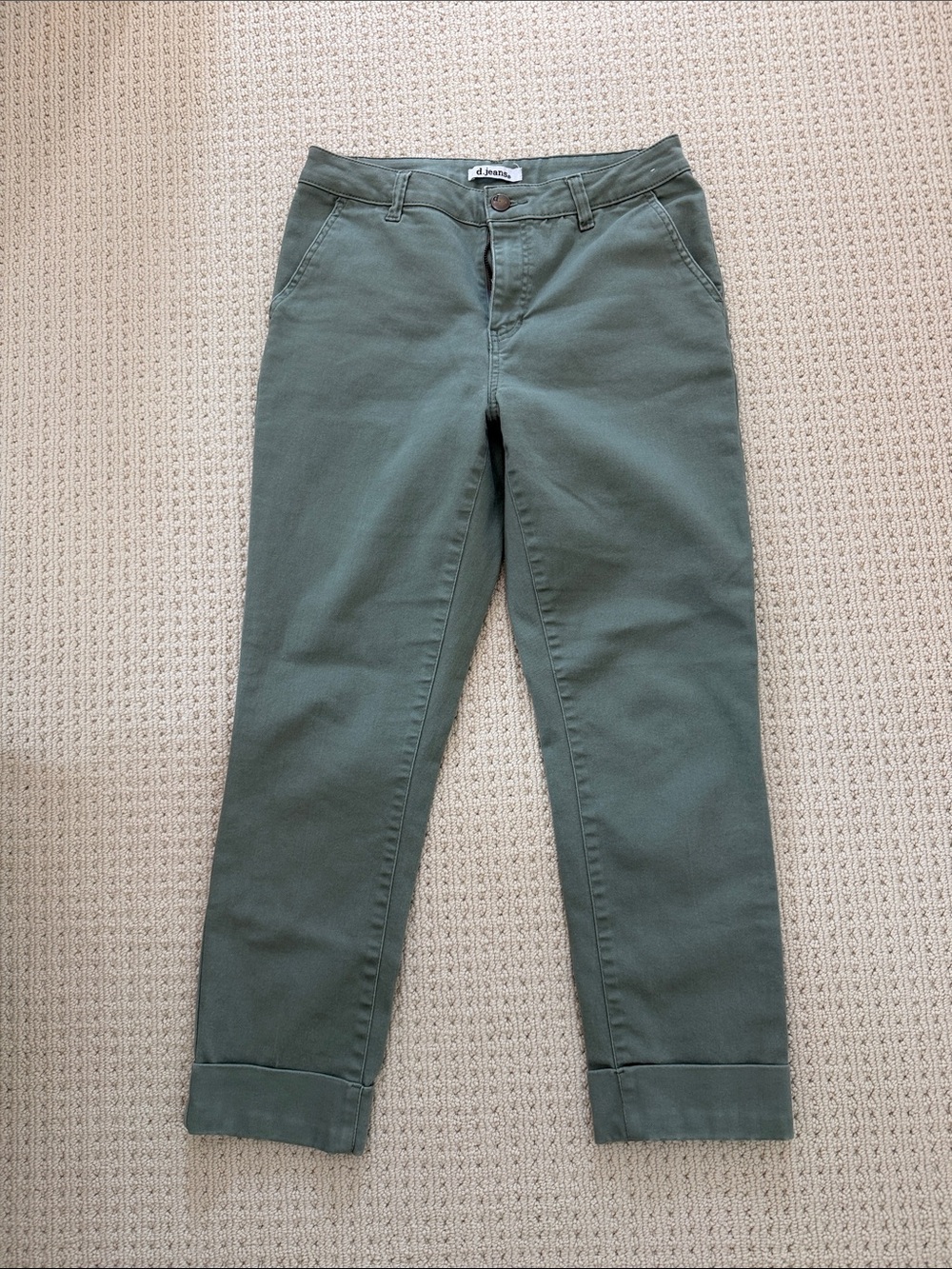 D Jeans Green Cuffed Chino Pants